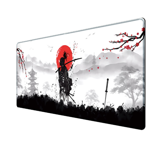 Samurai Warrior Mouse Pad Gamer Computer Accessories Keyboard Table Mat Black Mousepad Company Gaming Laptop Desk Accessory Pc