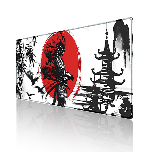 Samurai Warrior Mouse Pad Gamer Computer Accessories Keyboard Table Mat Black Mousepad Company Gaming Laptop Desk Accessory Pc